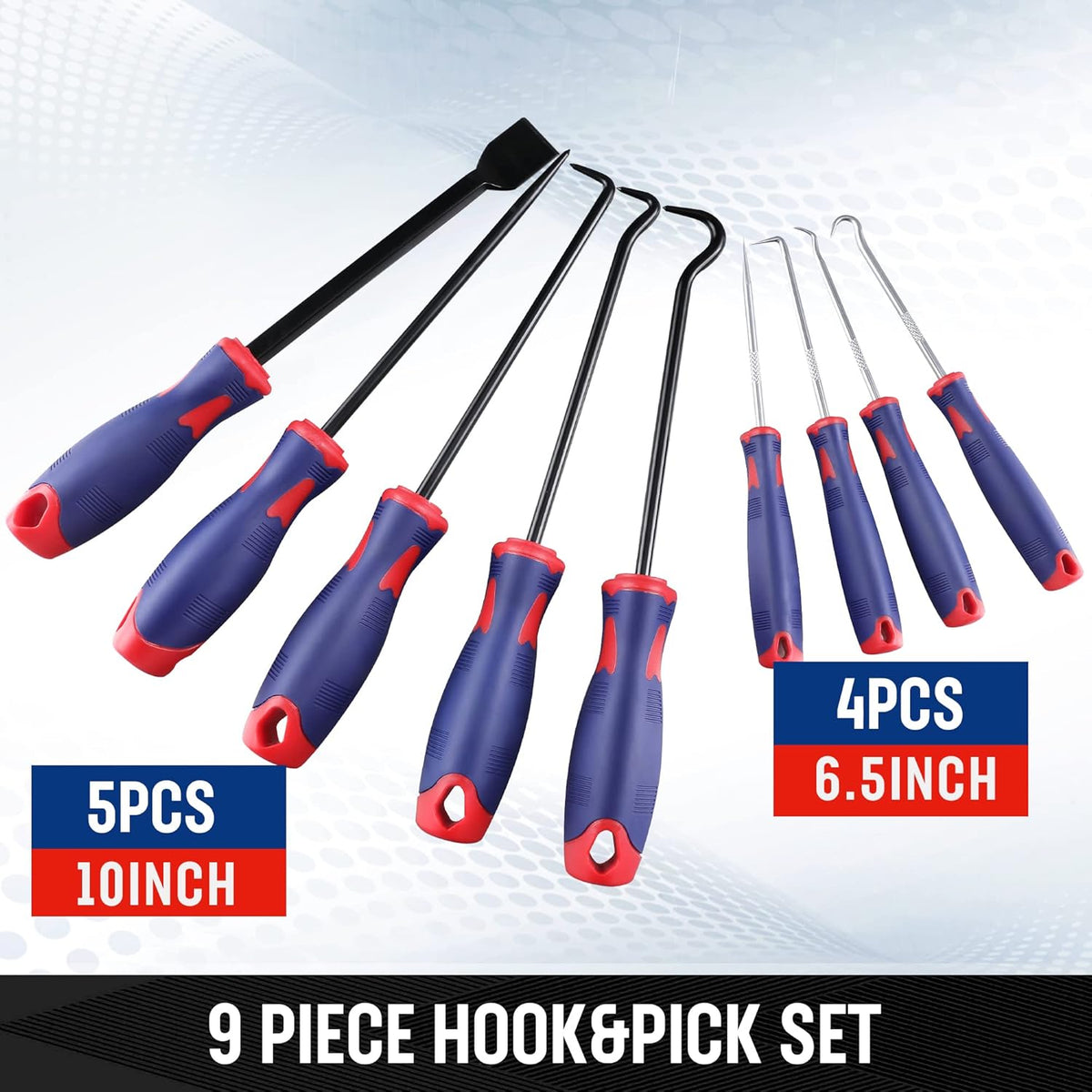 9-Piece Precision Pick & Hook Set for Auto and Electronics Repair