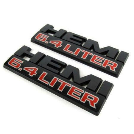 6.4L HEMI black and silver emblem badge for Dodge Ram 2500 3500
