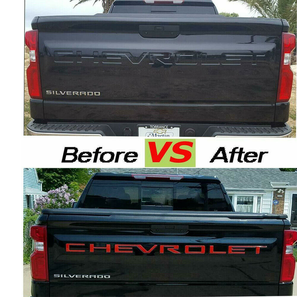 2019-2023 Silverado Red Tailgate Letter Inserts - Nameplate