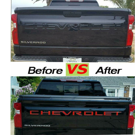 2019-2023 Silverado Red Tailgate Letter Inserts - Nameplate