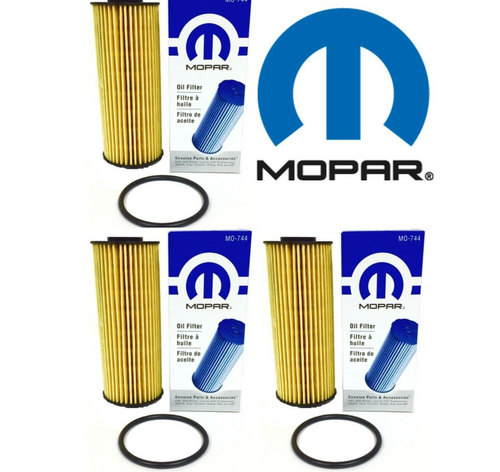 MO-744 oil filter 3-pack for Jeep Grand Cherokee, Dodge Charger 3.6L V6 engines