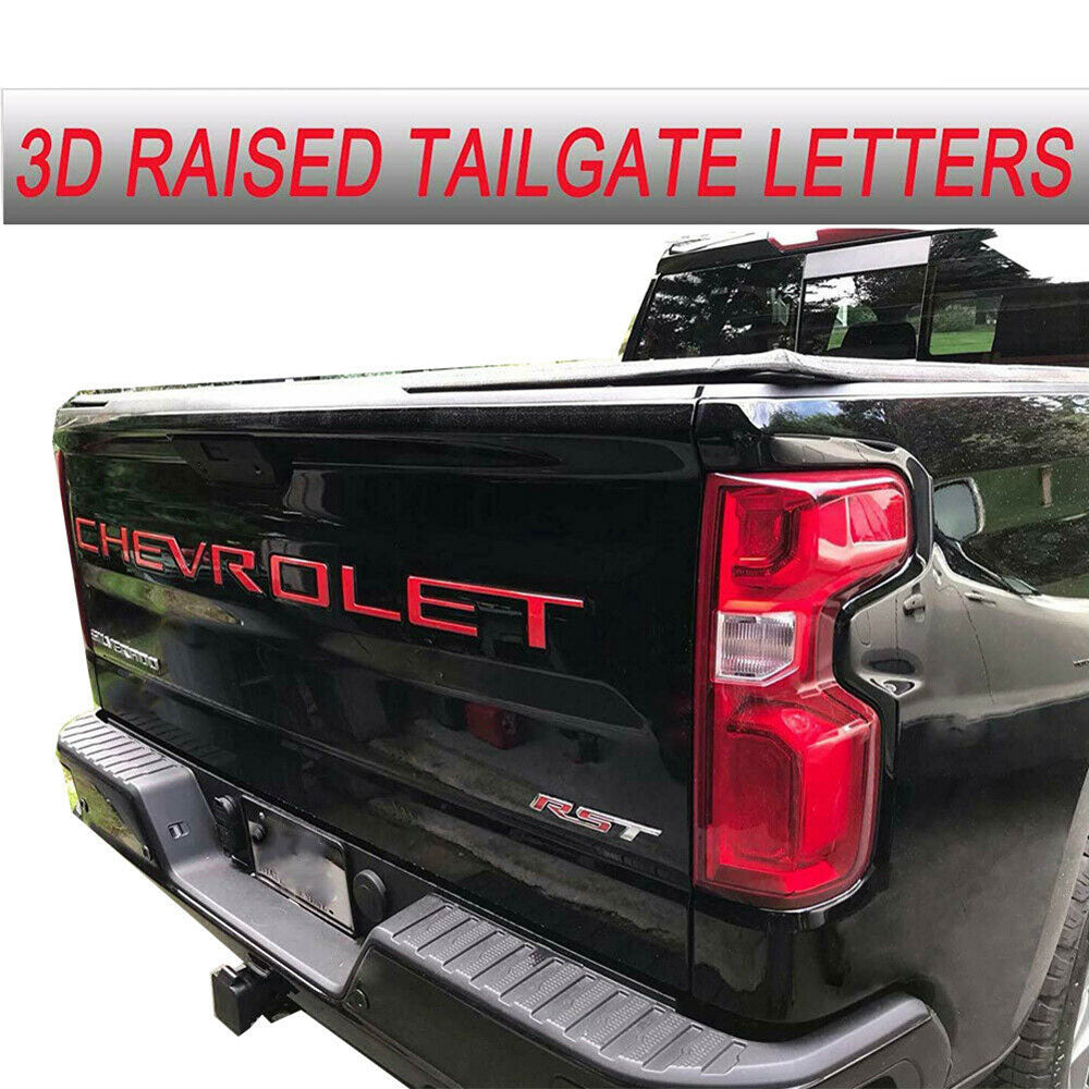 2019-2023 Silverado Red Tailgate Letter Inserts - Nameplate