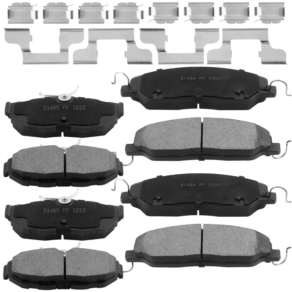 Front and rear ceramic brake pads set for 2011-2014 Ford Mustang