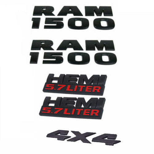RAM 1500 HEMI 5.7L 4X4 black emblem badge kit