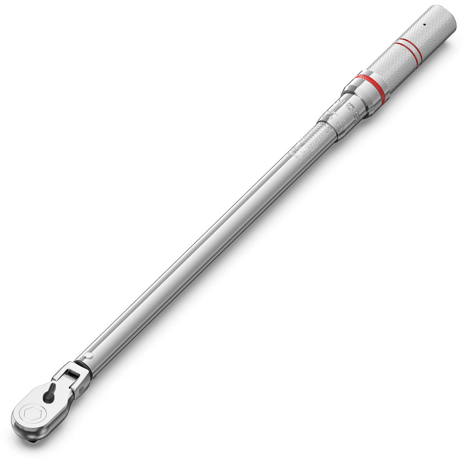 Flex head click torque wrench with dual-direction measurement