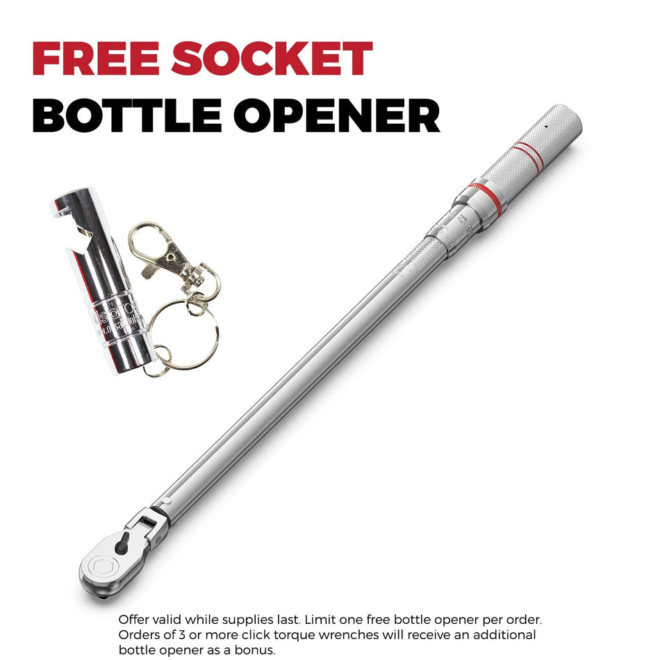 Flex head click torque wrench with dual-direction measurement