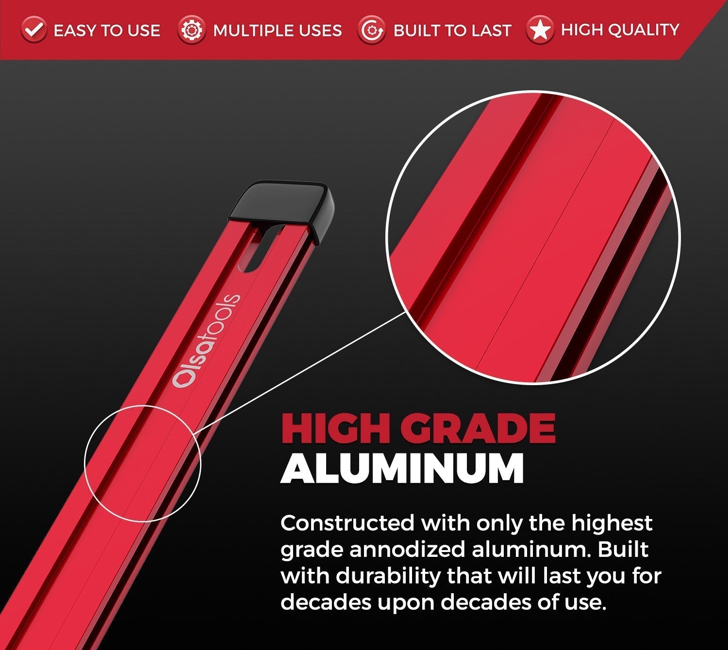 Customizable Aluminum Socket Rail 17" with Rubber Endcaps for Tool Storage