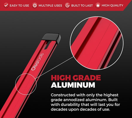 Customizable Aluminum Socket Rail 17" with Rubber Endcaps for Tool Storage