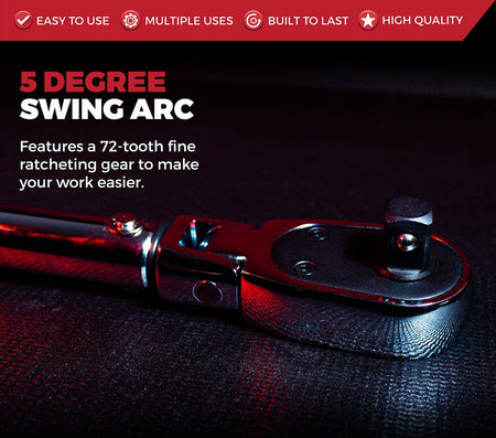 Flex head click torque wrench with dual-direction measurement