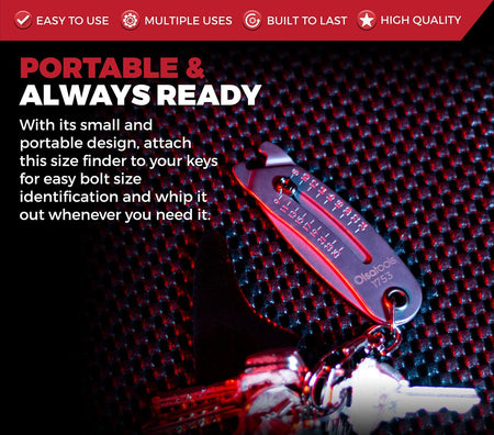 Bolt Size Finder Keychain Tool for Quick and Easy Bolt Identification