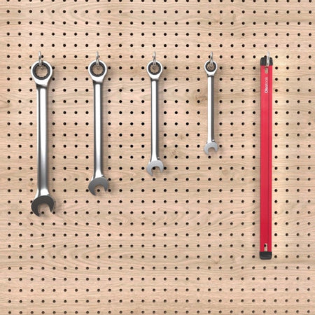 Customizable Aluminum Socket Rail 17" with Rubber Endcaps for Tool Storage