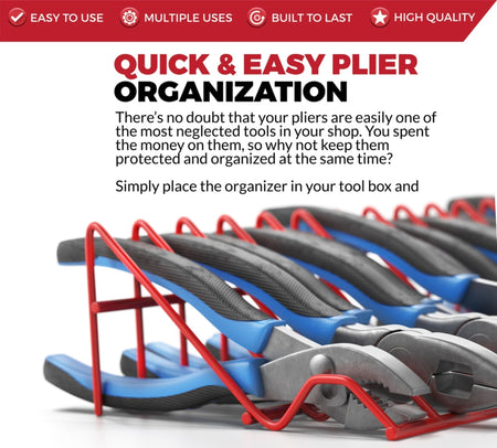 Plier Organizer Rack – Holds 16 Small & Medium Pliers, Space-Saving