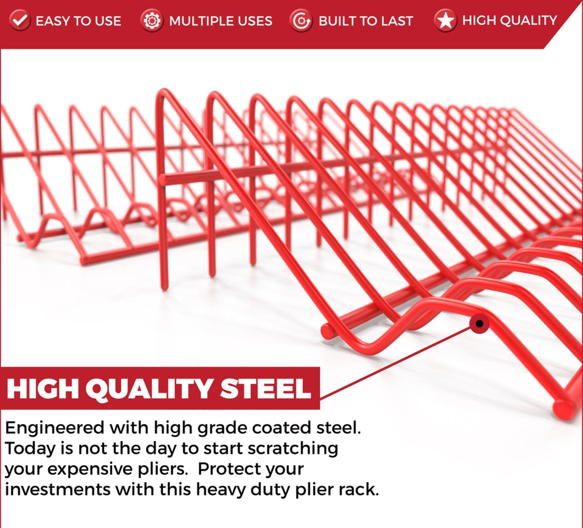 Plier Organizer Rack – Holds 16 Small & Medium Pliers, Space-Saving