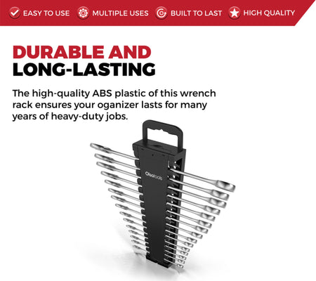 Portable Wrench Organizer for 15 Wrenches - Durable & Travel-Friendly