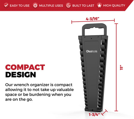 Portable Wrench Organizer for 15 Wrenches - Durable & Travel-Friendly