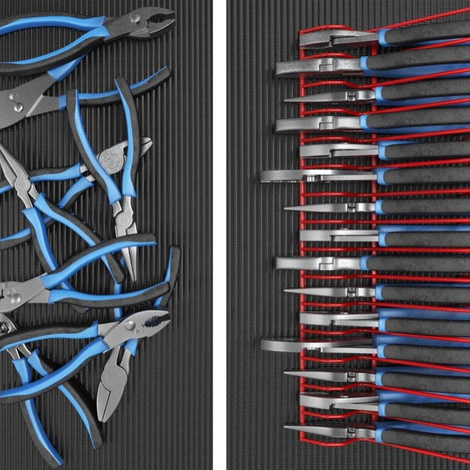 Plier Organizer Rack – Holds 16 Small & Medium Pliers, Space-Saving