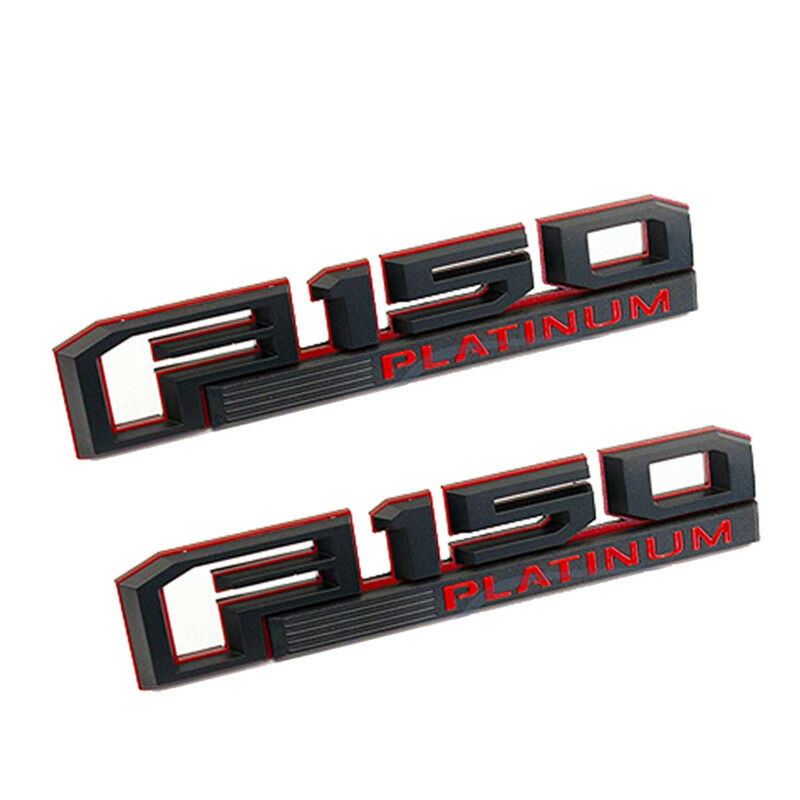 Ford F-150 Platinum Fender Emblem Black Red FL3Z-16720-G, FL3Z-16720-H